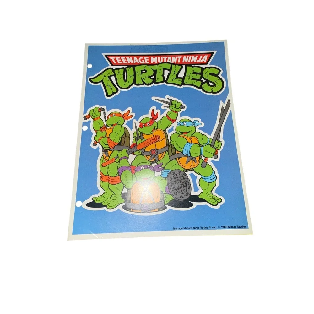 Vintage 1989 Mirage Studios Teenage Mutant Ninja Turtles Folder‎ School Blue